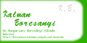 kalman borcsanyi business card